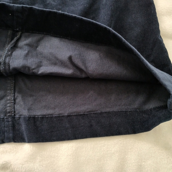 Talbots Women's Corduroy Mini Skirt Size 10 Navy Blue Cotton Blend With Pockets - Picture 6 of 11